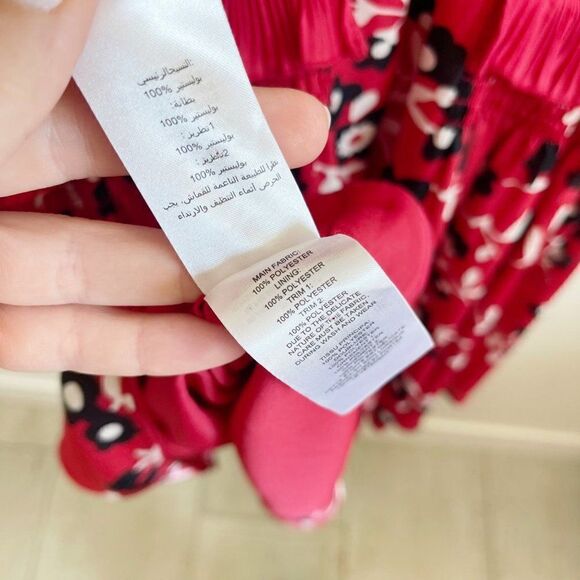 Self Portrait Red Floral Cold Shoulder Mini Dress Black Size 8 - Picture 9 of 10